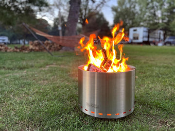 19.5 Inch Smokeless Stainless Steel Fire Pit with Weather Resistant Carry Bag