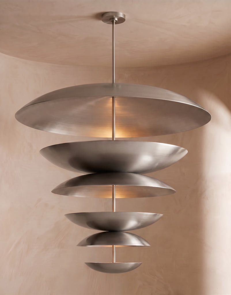 Inspired Cosmic Style Six-Tier 48" Round Chandelier Satin Nickel - Main Product View