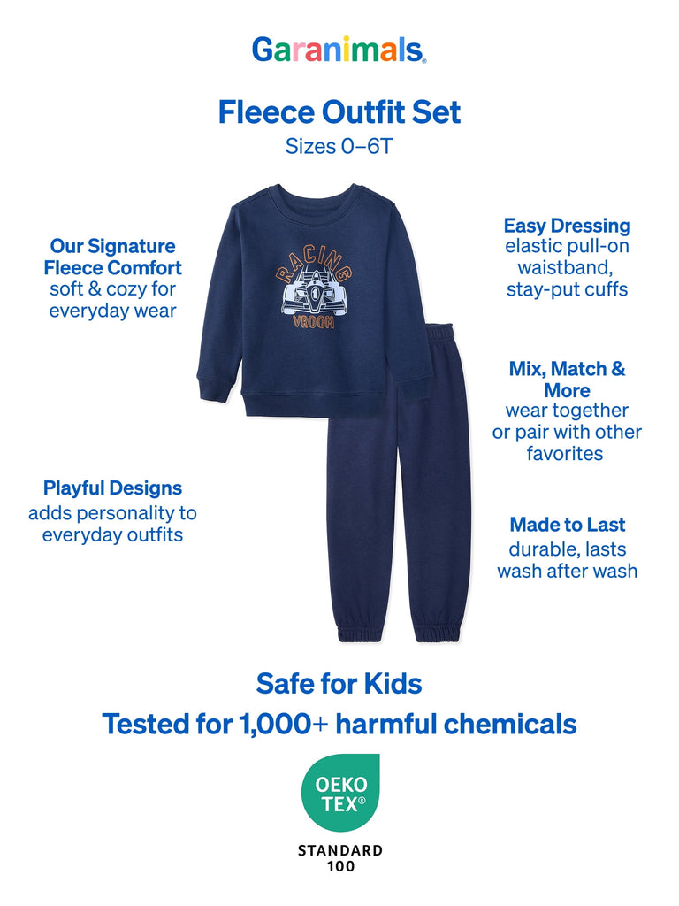 Baby & Toddler Boy Cotton 2-Piece Set, Fleece Crewneck & Pull-On Joggers