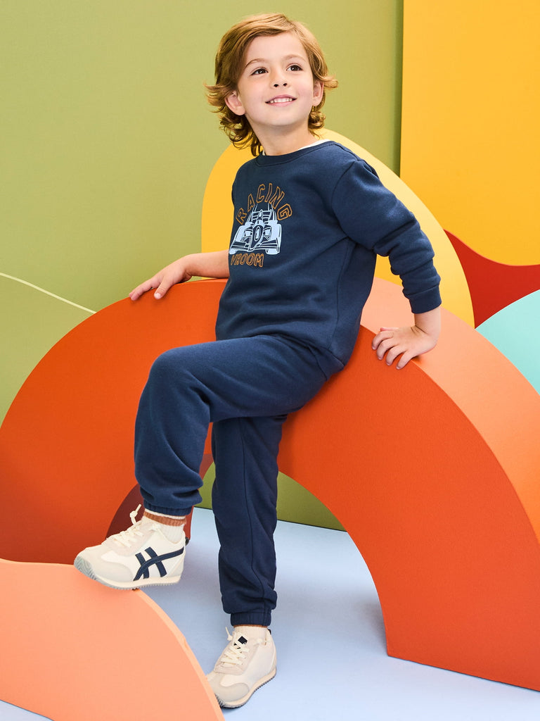 Baby & Toddler Boy Cotton 2-Piece Set, Fleece Crewneck & Pull-On Joggers