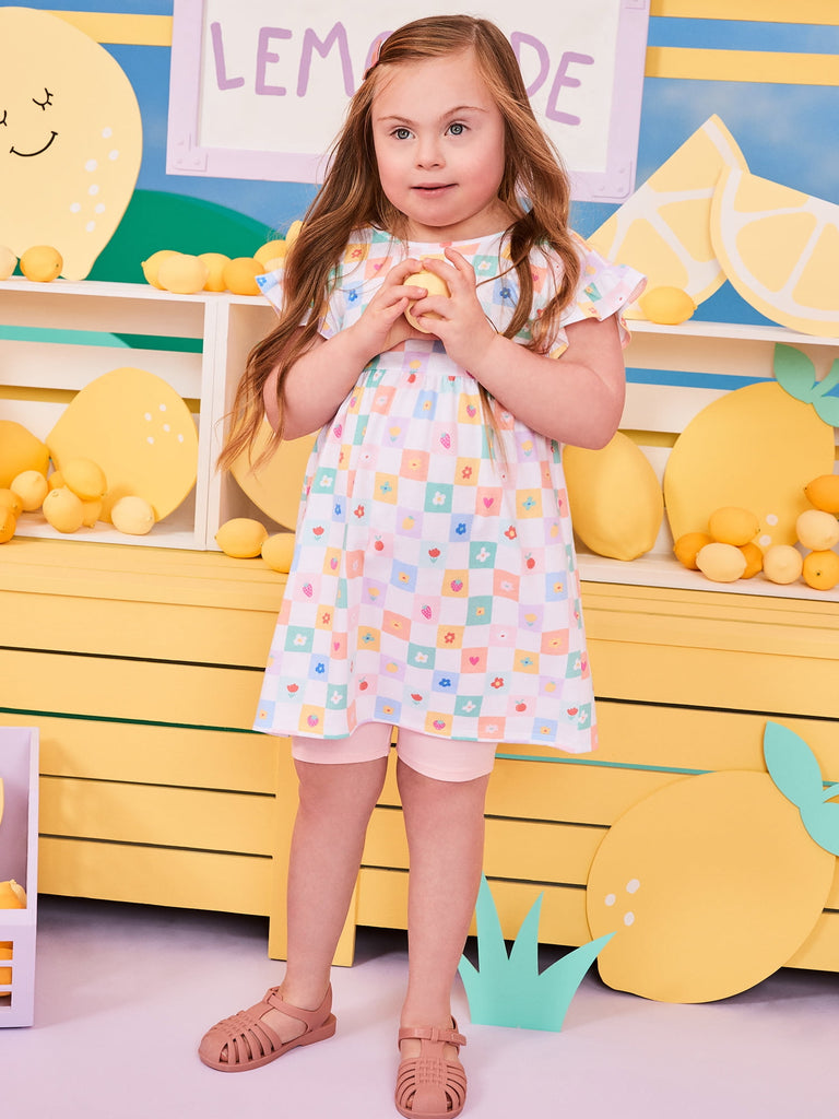 Newborn, Baby & Toddler Girl Cotton 2-Piece Set, Short-Sleeve Dress & Biker Shorts