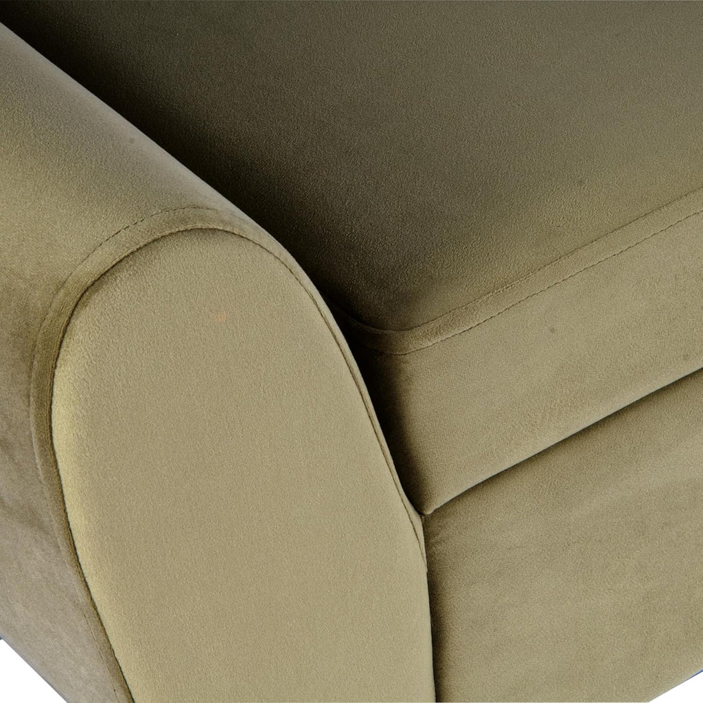 60" Modern Storage Bench with Wood Legs - Light Sage Green Velvet