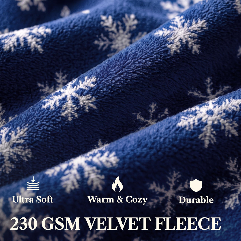 Snowflake Blue Holiday Decorative Throw Pillow Cover 20x20 Set of 2