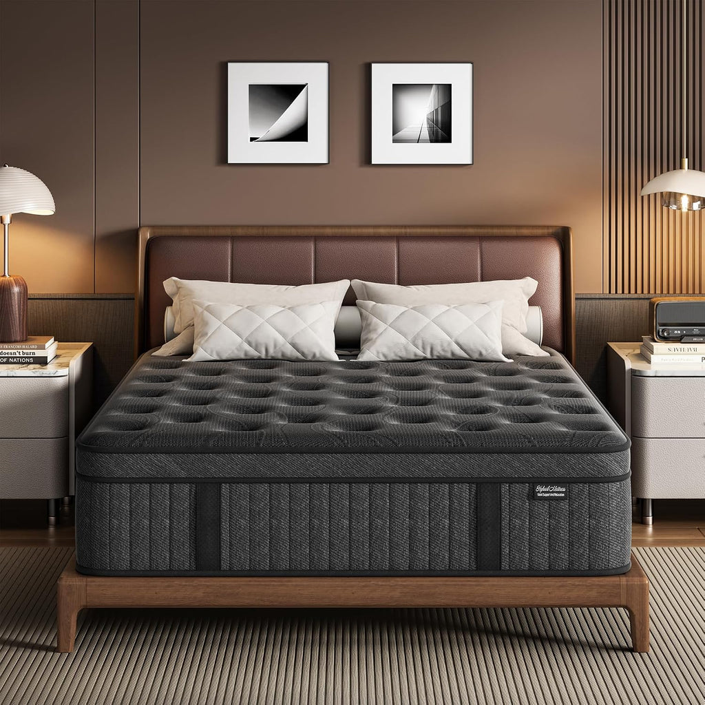 Full Mattress 12 Inch, Hybrid Spring Mattress, Medium Firm | Cool Sleep & Pressure Relief, Fiberglass-Free