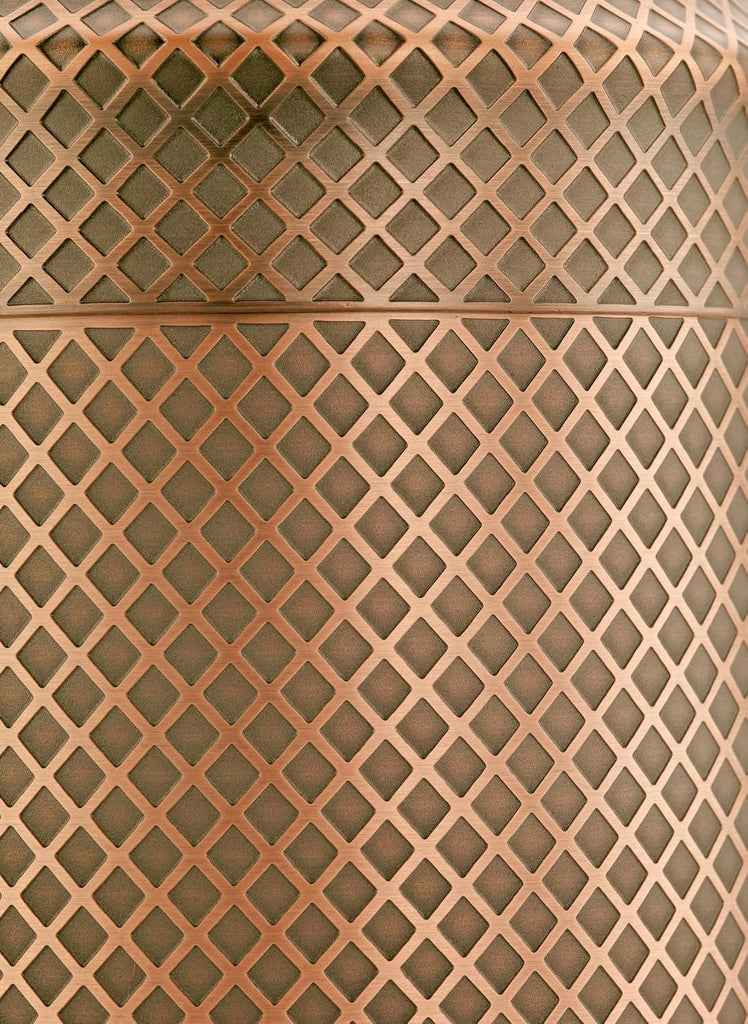 3-Piece Diamond Lattice Etch Japanese Cocktail Shaker Set (24 Oz/700ml), Antique Copper