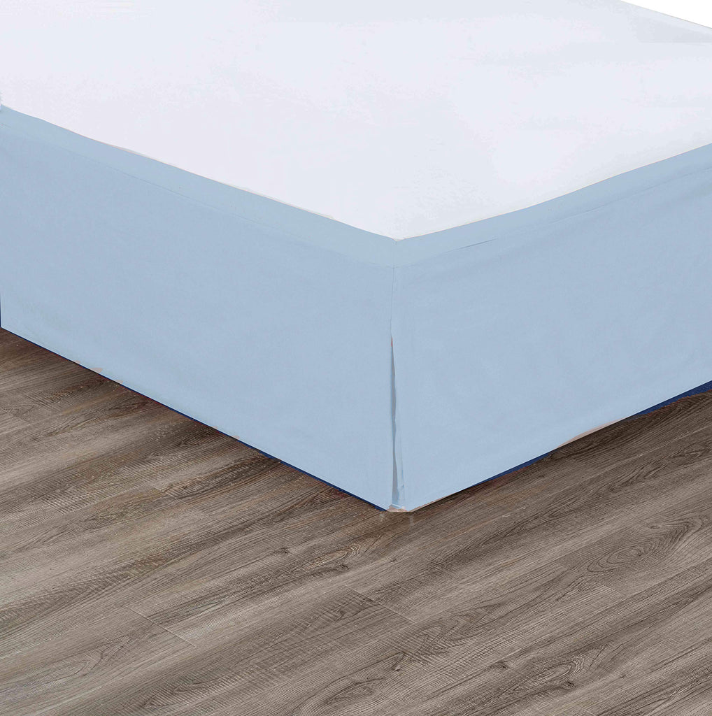 600 Thread Count Pure Cotton Pleated Bed Skirt - Cotton Split Corner Box Pleated Bed Skirt 18 Inch