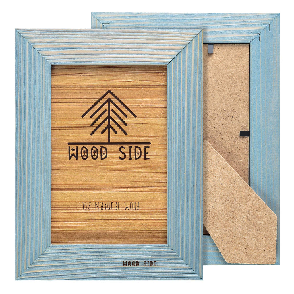Rustic Wooden Picture Frame 4x6 Inch - Set of 2-100% Natural Farmhouse Distressed Wood with Real Glass - Made for