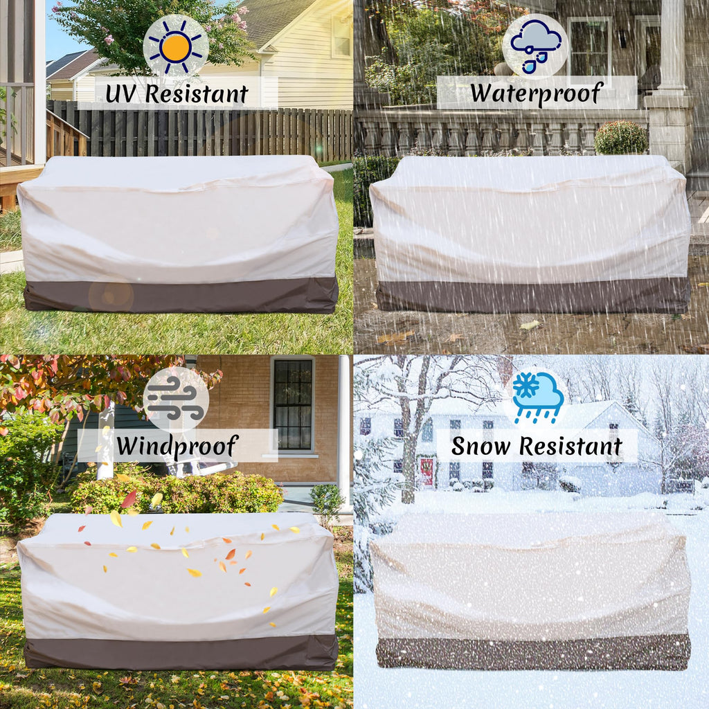 Patio Furniture Covers, Outdoor Waterproof Cover for 3-Seater Sofa and Ottomans, Sectional Couch Chair Table General
