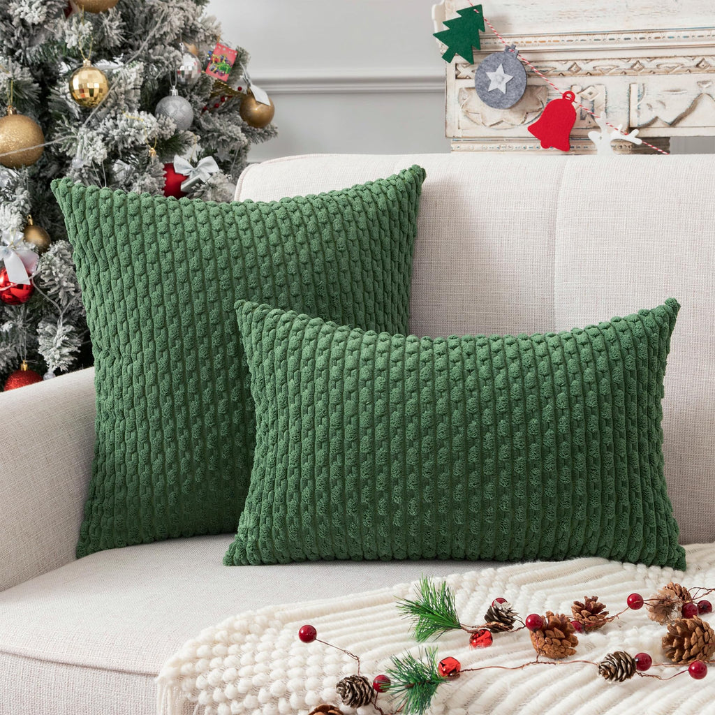 Soft Corduroy Decorative Pillow Cover 26x26 Inch Boho Striped Throw Pillow Cover Modern Home Decor for Sofa Living