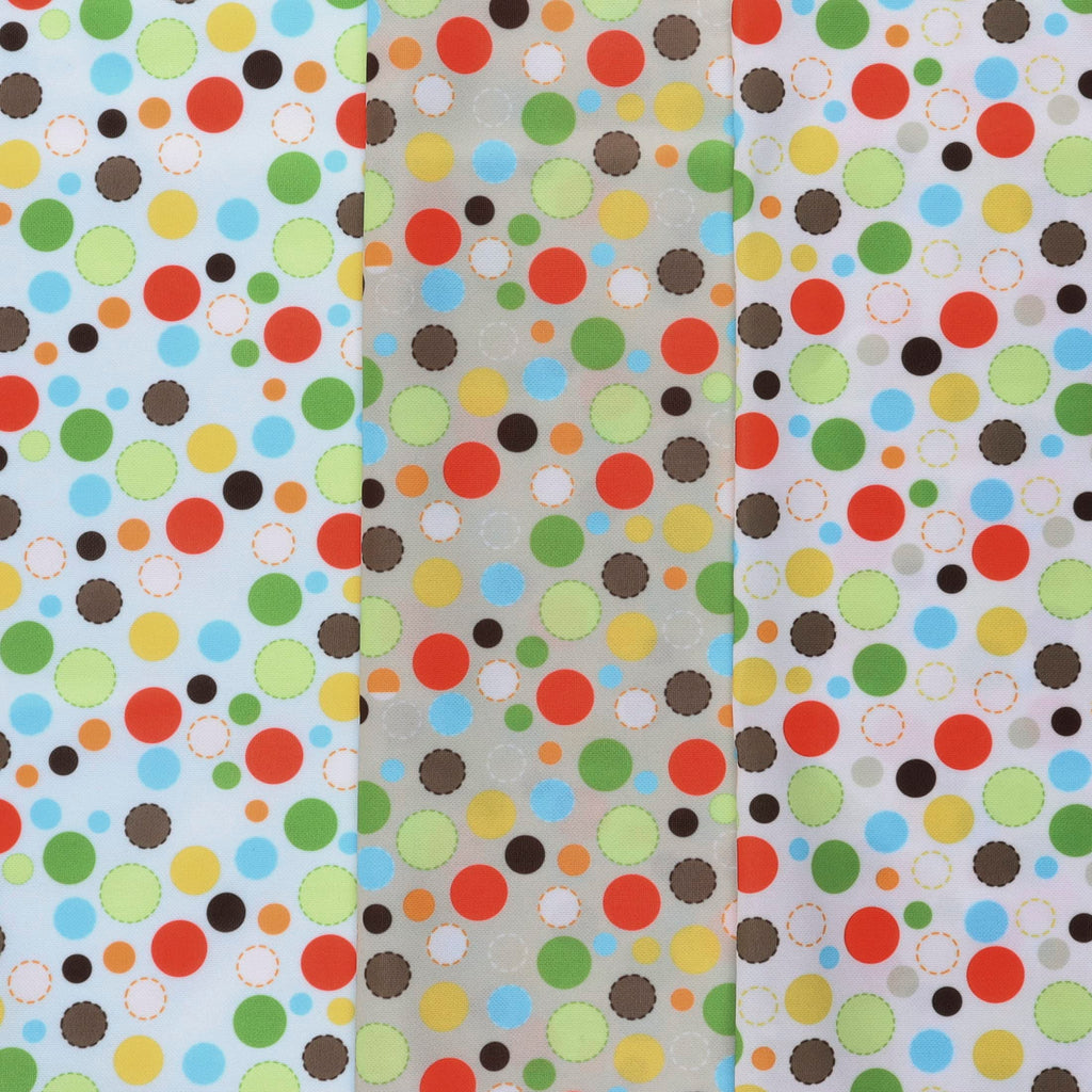 Printed PUL Fabric Multi Dot, Beige Cut by The Yard