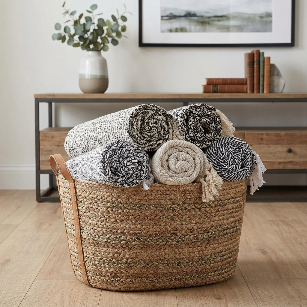 50x60 Throw Blanket - Soft and Breathable Cotton Throw Blanket for Couch, Bed, Chair - Decorative Blankets Perfect