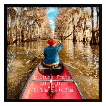 16x16 Picture Frame Black, 16 by 16 Thin Square Poster Photo Frame for Wall Display, Single