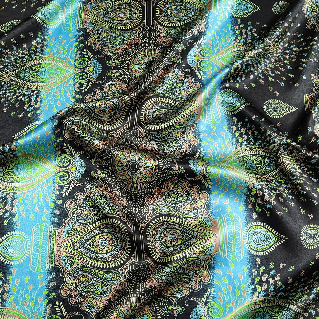 Paisley Patchwork Printed Satin Fabric Clothing Lining Sewing Material