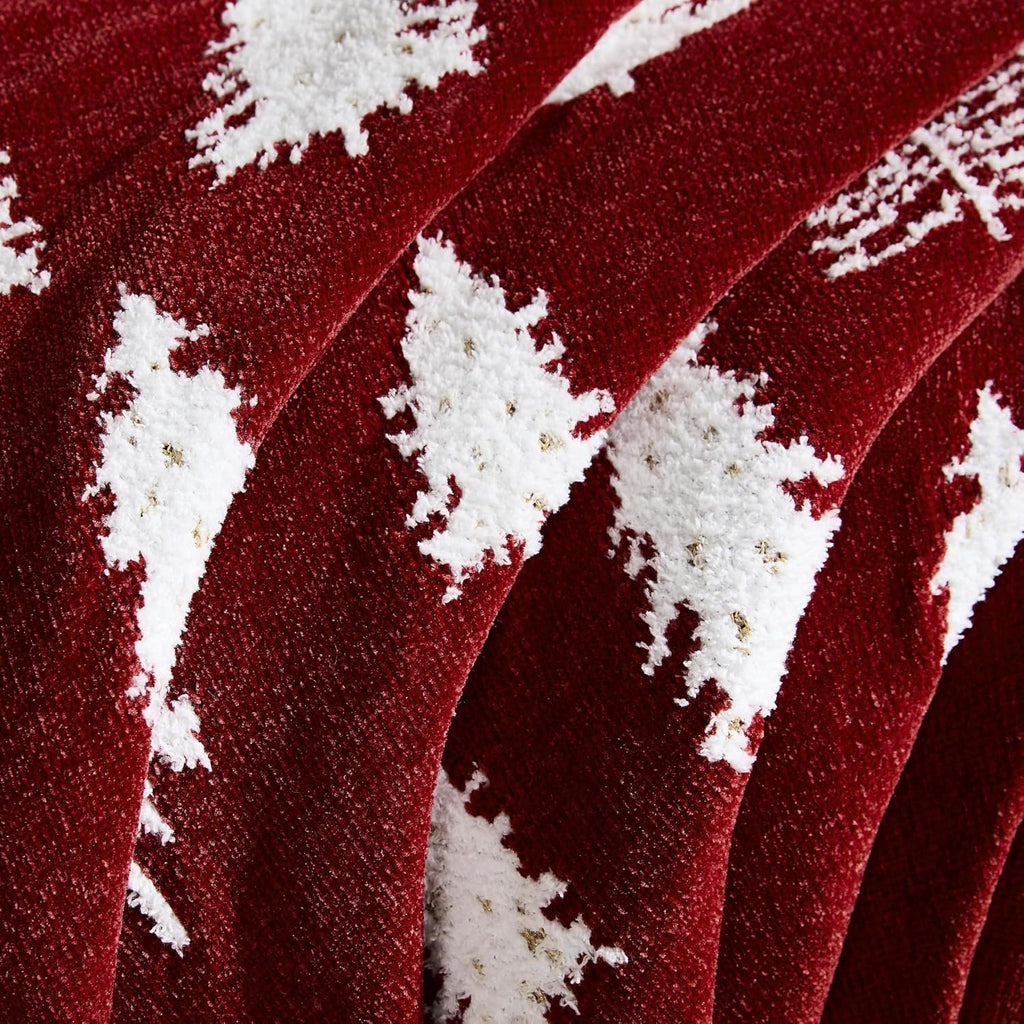Christmas Throw Blanket Christmas Tree Reversible Super Soft Knitted Couch Bed Sofa Microfiber Chenille Luxurious