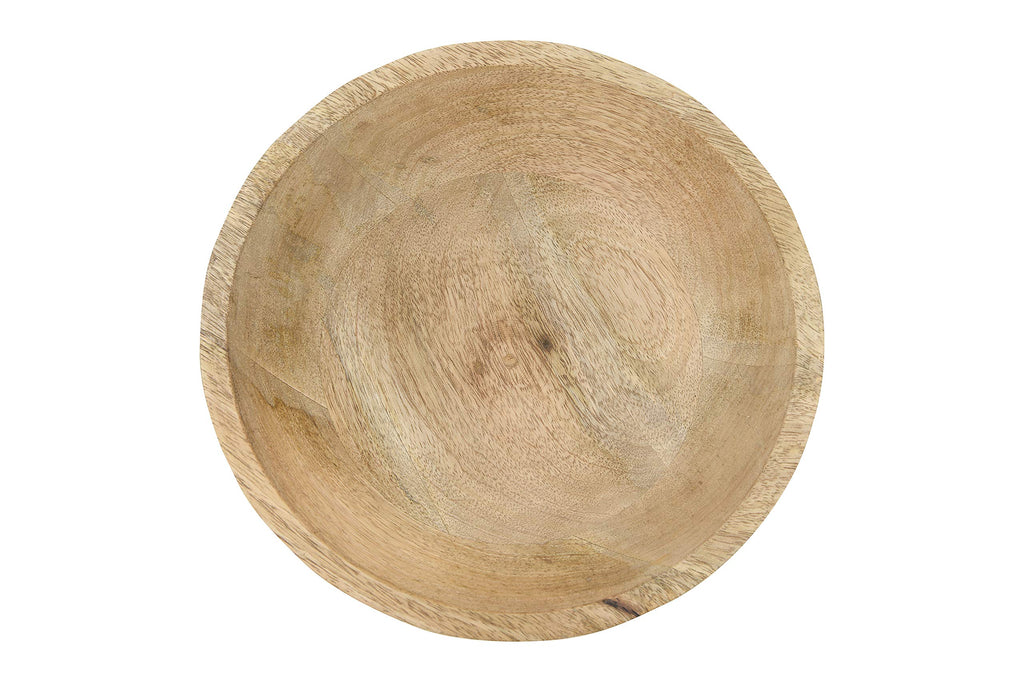 Co-Op Ridged Mango Wood Footed Bowl, Brown