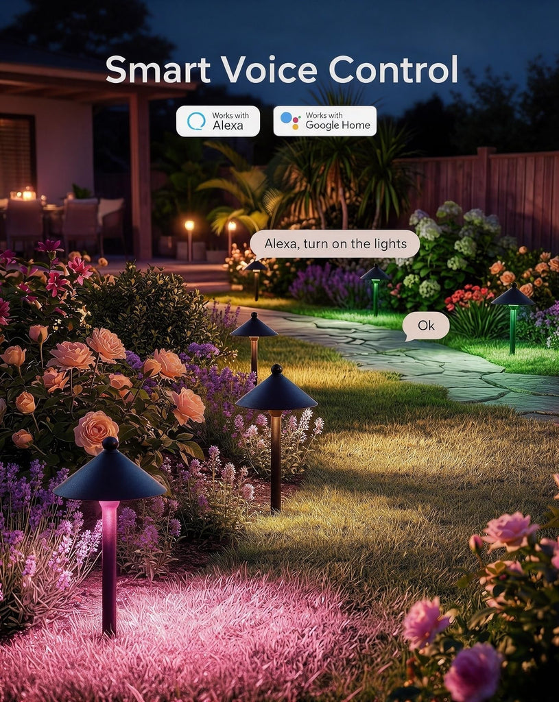 Smart Low Voltage Pathway Lights, IP65 Waterproof, 4Pack
