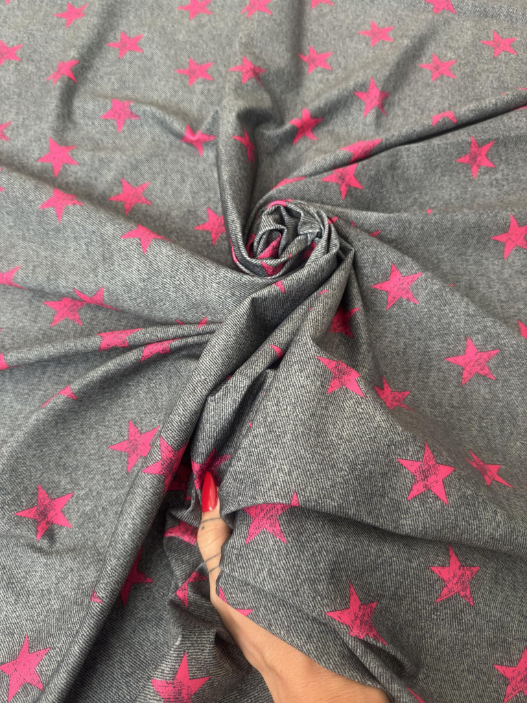 Star Print Premium Nylon Spandex Fabric - Ultra-Soft & Stretchy 4-Way Stretch Fabric by The Yard - Perfect for