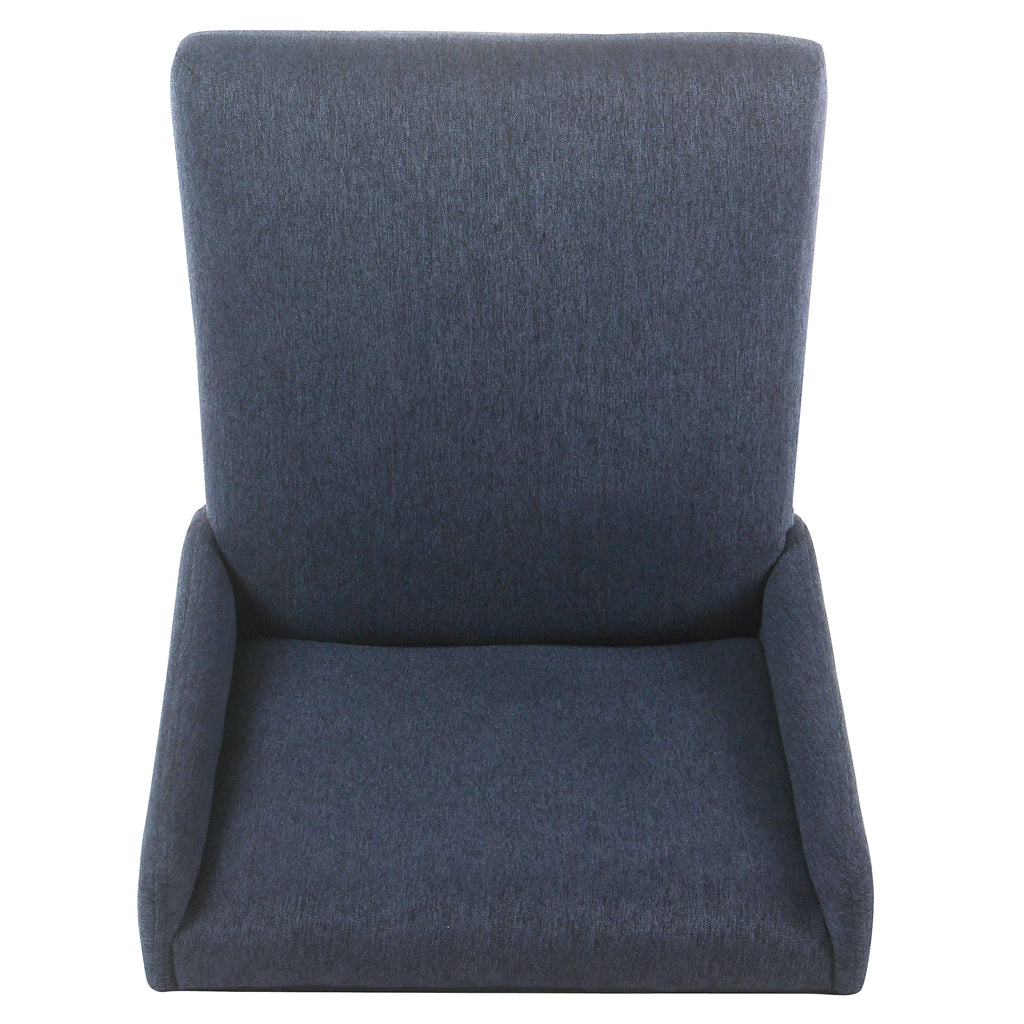 Upholstered Counter Stool, 24-Inch, Navy Woven