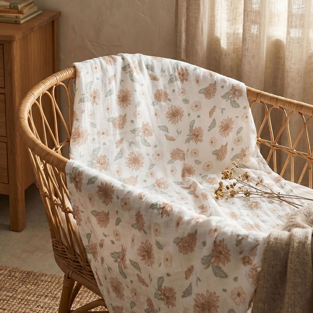 Muslin Swaddle Blankets 4Pk Receiving Blanket Large 35" x 40"