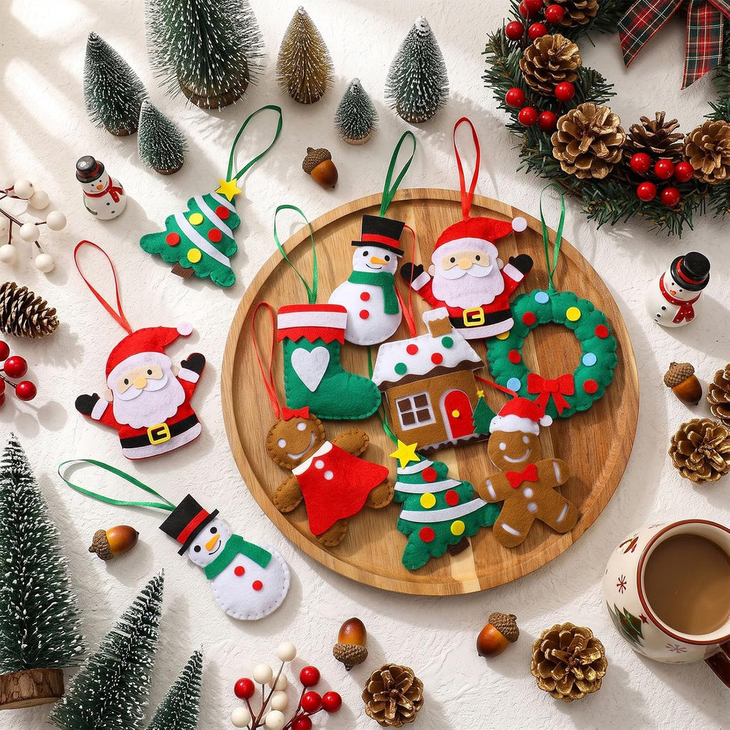 Felt Christmas Ornaments Set,4" - Set of 24