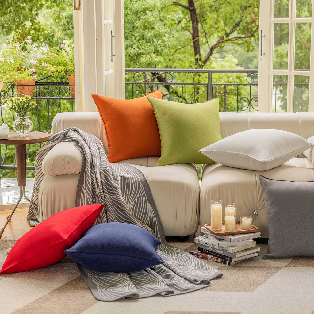 Outdoor Pillow Covers 12x20 Waterproof Lumbar Throw Pillows Rectangle Beige Pillow Cases Couch, Set of 4, 12 x 20