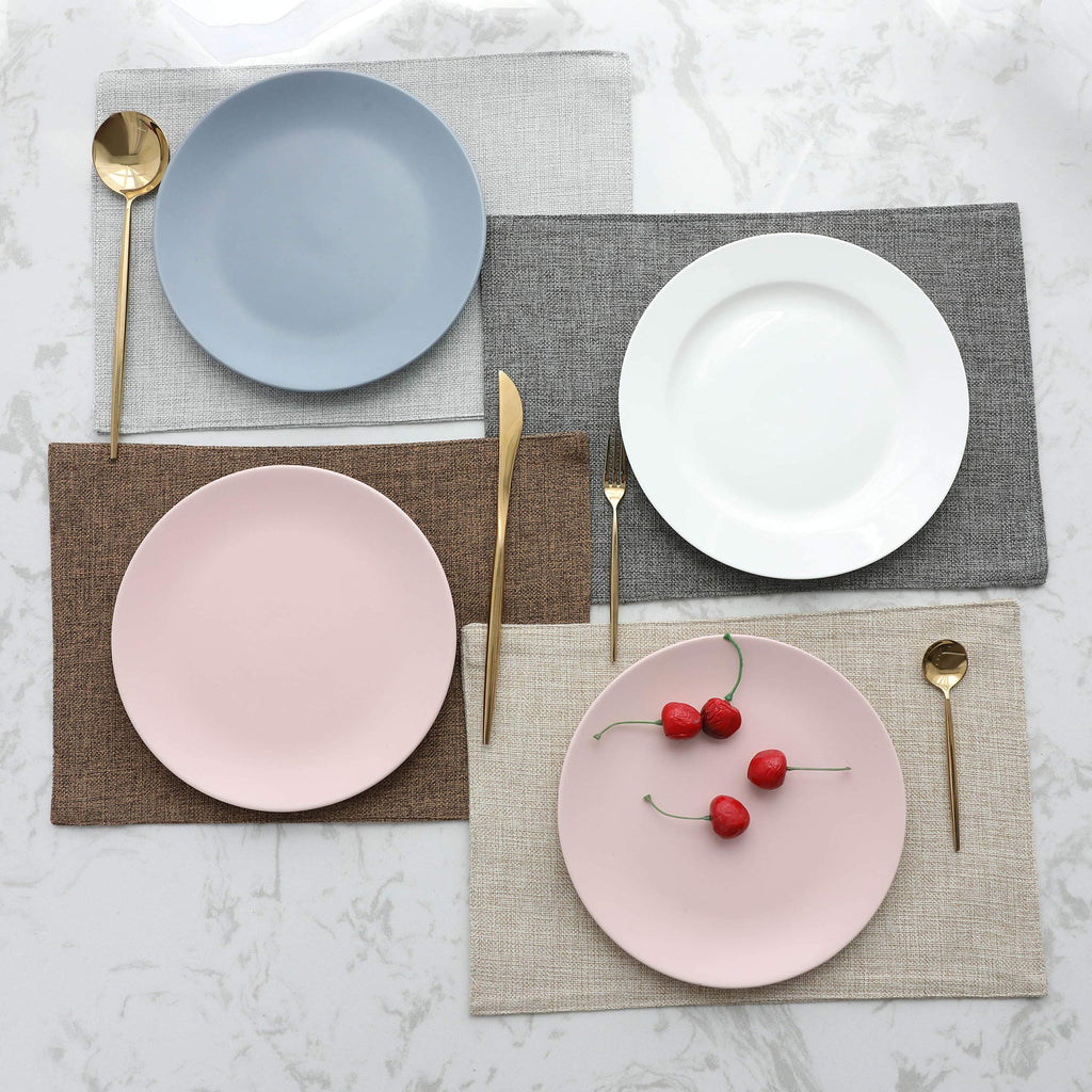 Cloth Placemats Set of 4 Heat Resistant Dining Table Place Mats Linen Kitchen Table Mats, Brown