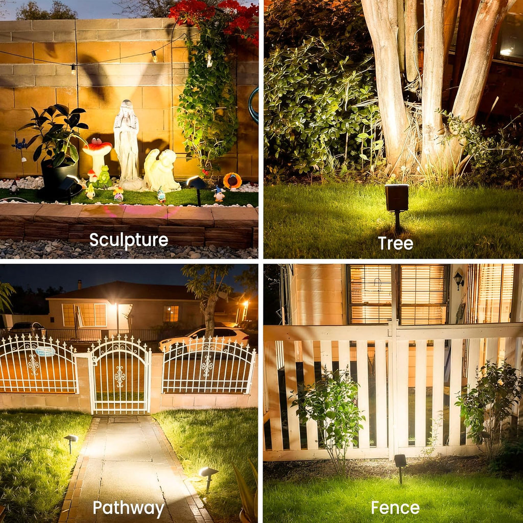 Solar Spotlights Waterproof IP65,Auto On/Off,3000K 2 Lighting Modes Solar spot Lights for