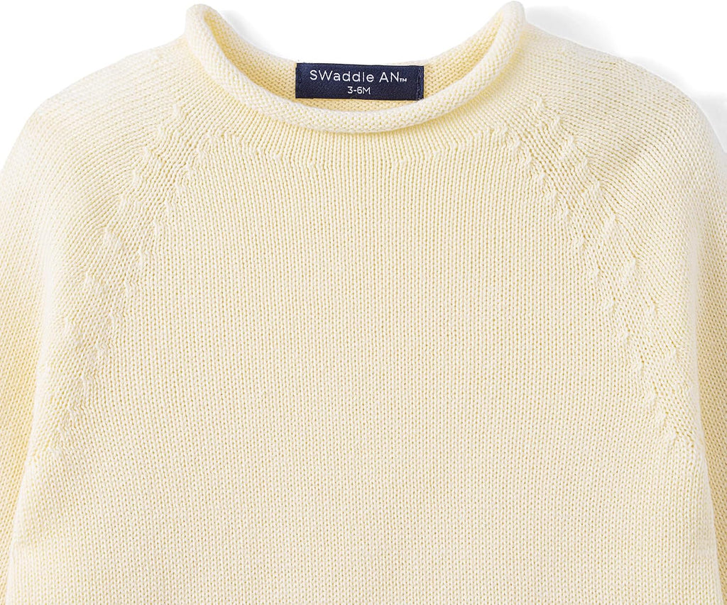 Knit Rollneck Baby Sweater, Breathable Classic Rollneck, Soft Cotton Knit Warm Cozy for Infants & Toddlers Gift