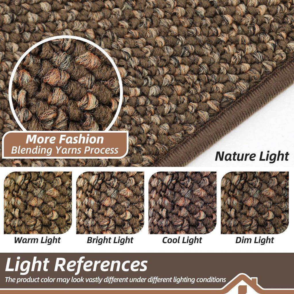 Dirt Trapper Door Mat 24" x 36" Half Circle Non Slip Rugs, Brown