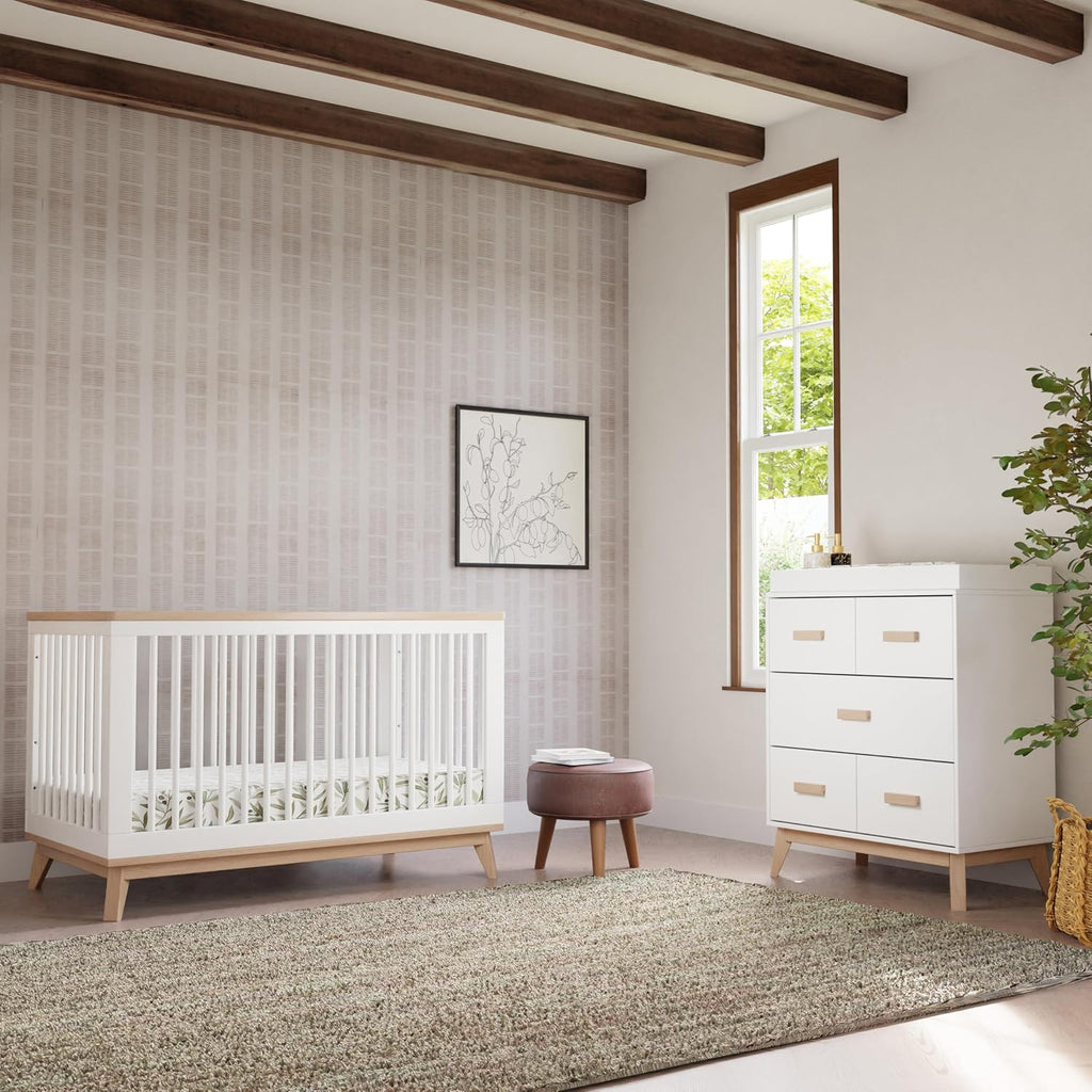 Scoot 3-in-1 Baby Crib Convertible to Wooden Toddler Bed, Daybed - GREENGUARD Gold Certified - Easy Assembly, Made of