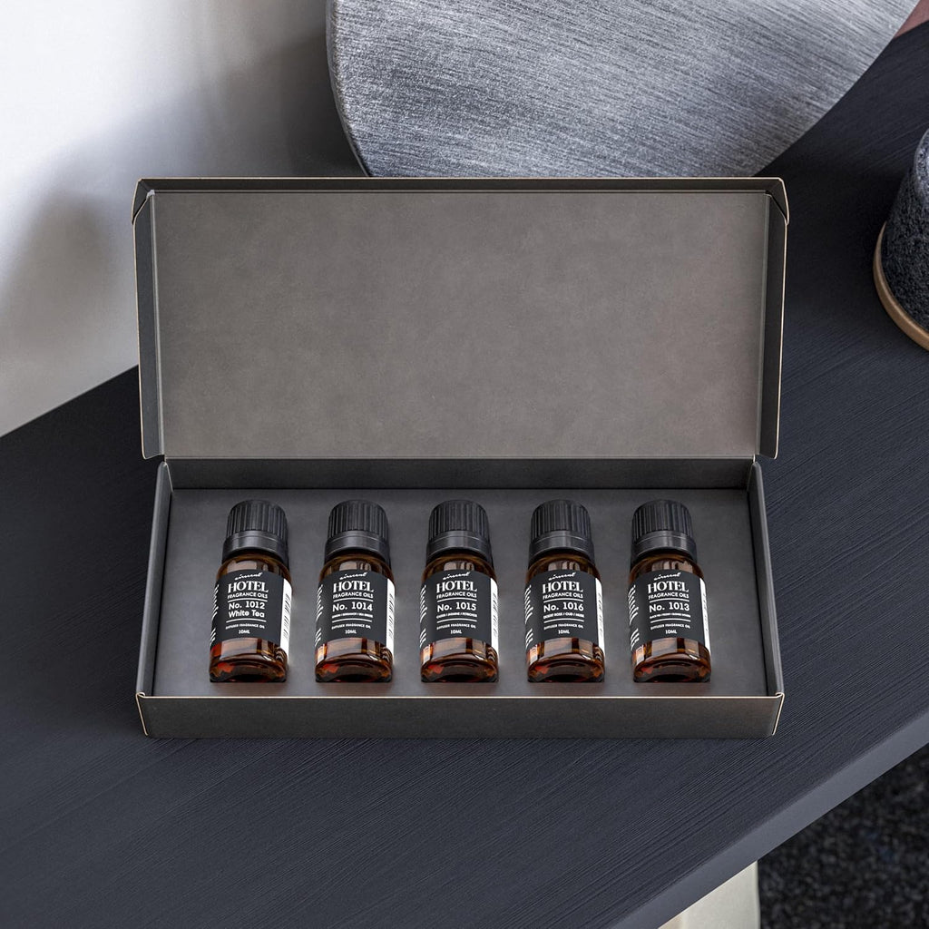 AirScent Hotel Diffuser Oil Gift Set - 5-Star Hotel Scents - 5 Pack | 10 mL, 0.34 fl oz Fragrance Oil Set - Inspired