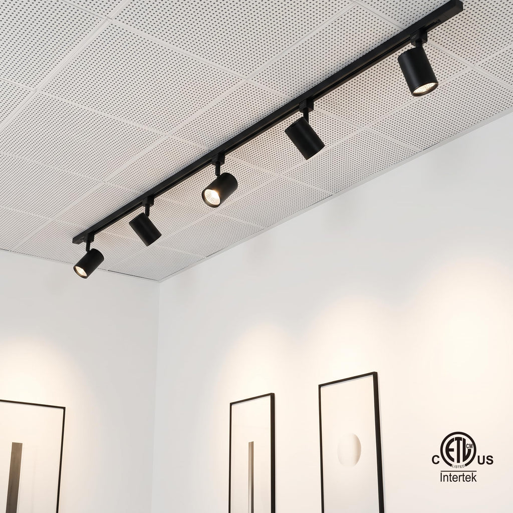 6.5W L Type LED Track Lighting Heads, Black, 3000K, 6 Pack