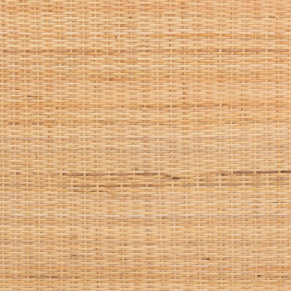 Bohemian Natural Rattan and Mahogany Wood King Headboard