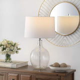 SAFAVIEH Lighting Collection Nadine Clear Glass 26-inch Bedroom Living Room Home Office Desk Nightst