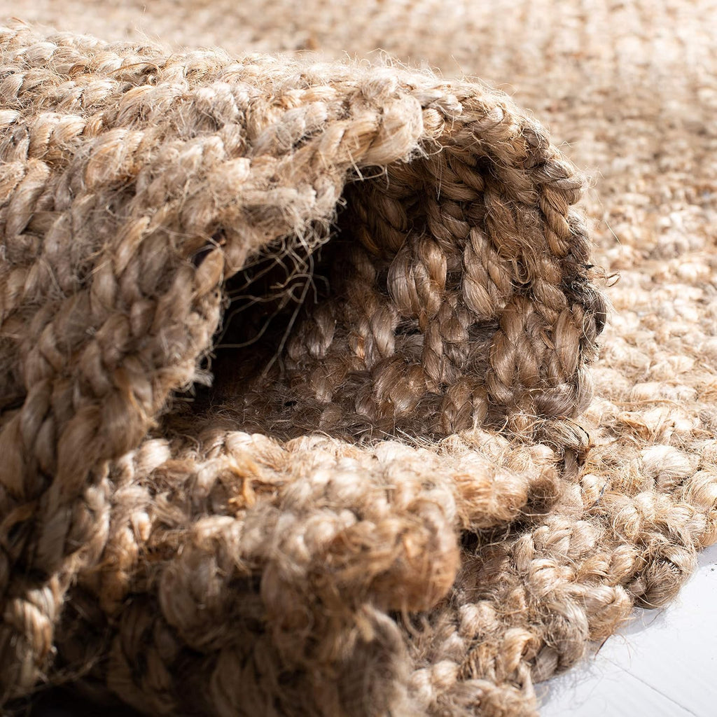 Area Rug - Natural Fiber Collection - Large - Natural, Handmade Jute, Tassel Design, Ideal, Dining Space