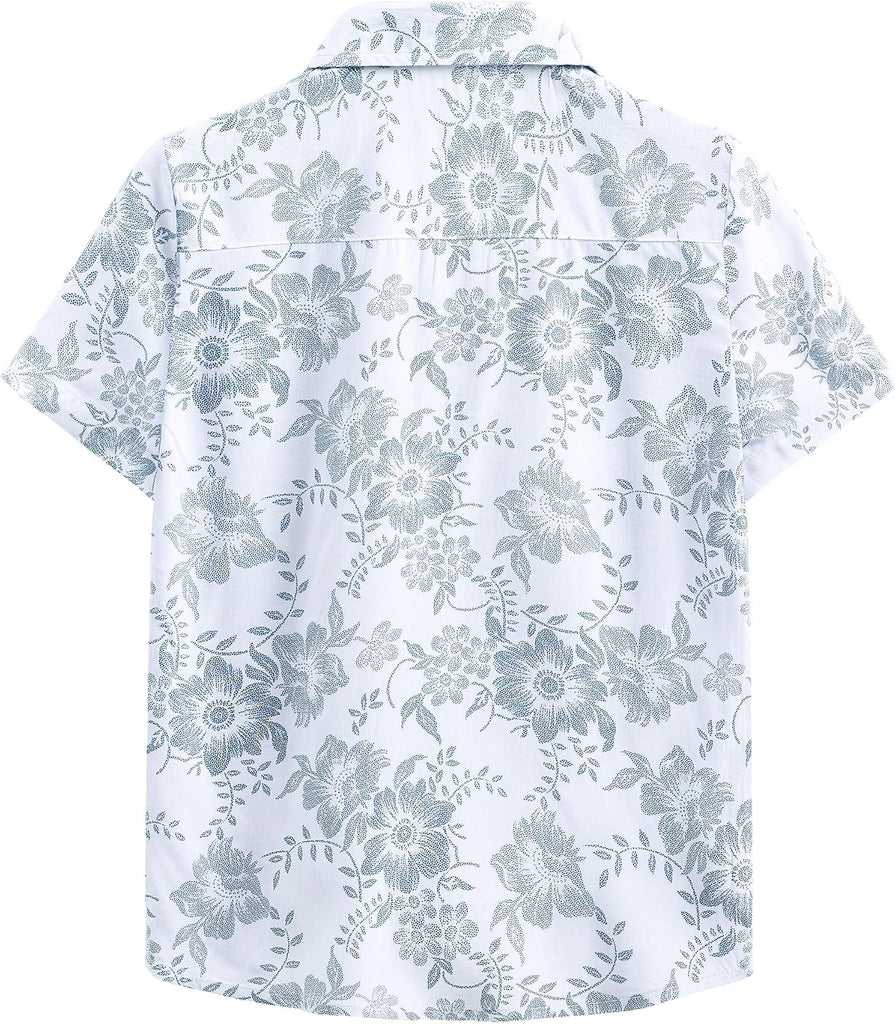 Boys Hawaiian Shirt Short Sleeve Button Down Tropical Summer Shirts