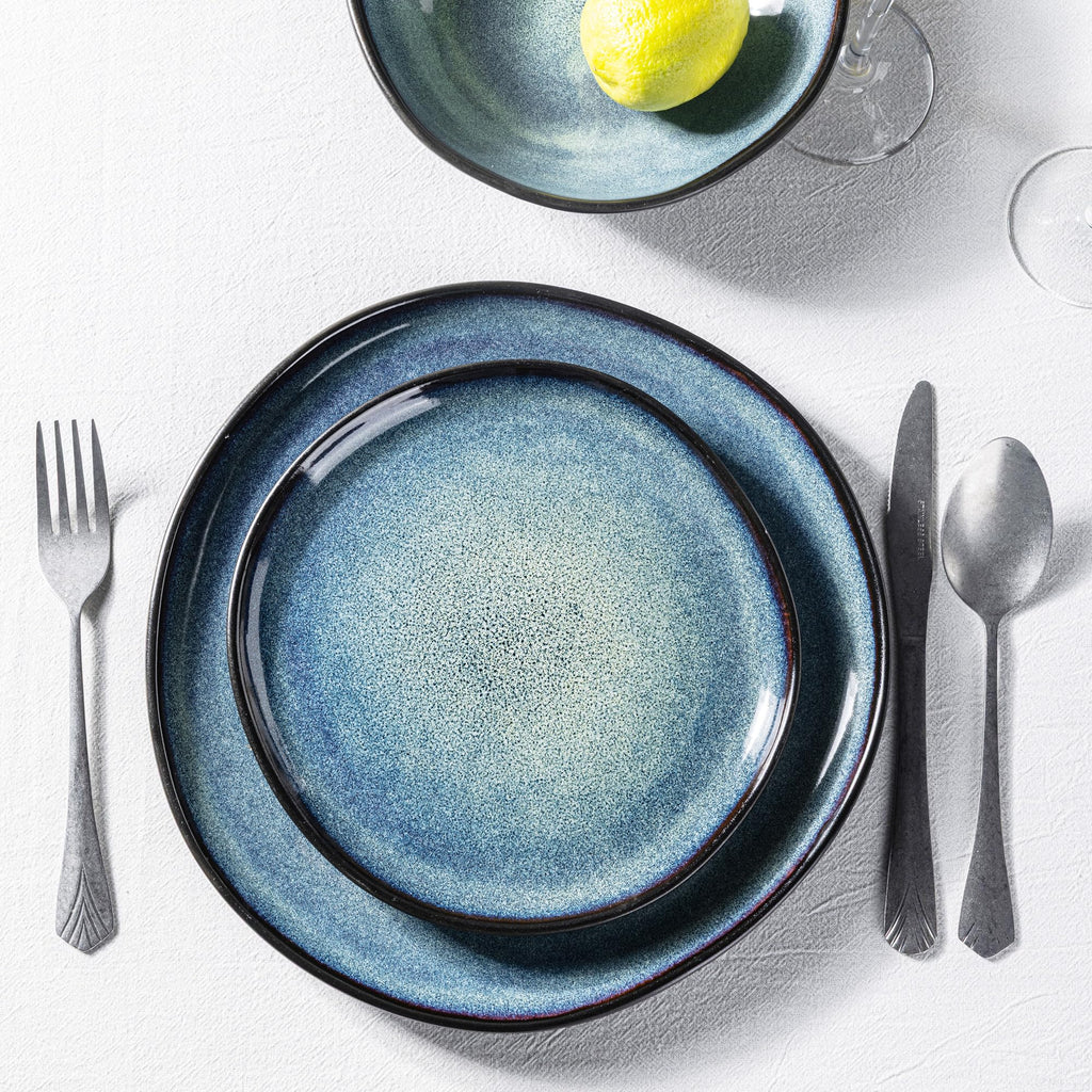 Ceramic Dinnerware Sets for 6, 18Pcs Plates and Bowls Sets Dishes