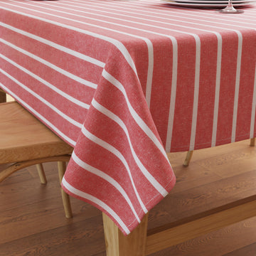 XO Cotton Tablecloth Rectangular 56"x72" Roma Red Stripes