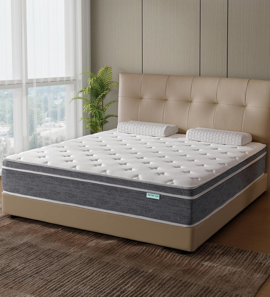 Full Size Mattress 12 Inch, Cooling Hybrid Mattress in a Box | Gel Memory Foam Pocket Springs, Medium Firm