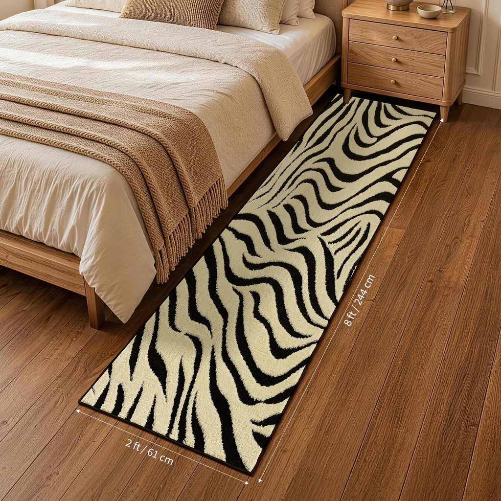 Zebra Hallway Runner Rugs : Modern Washable Non Slip Kitchen Rug