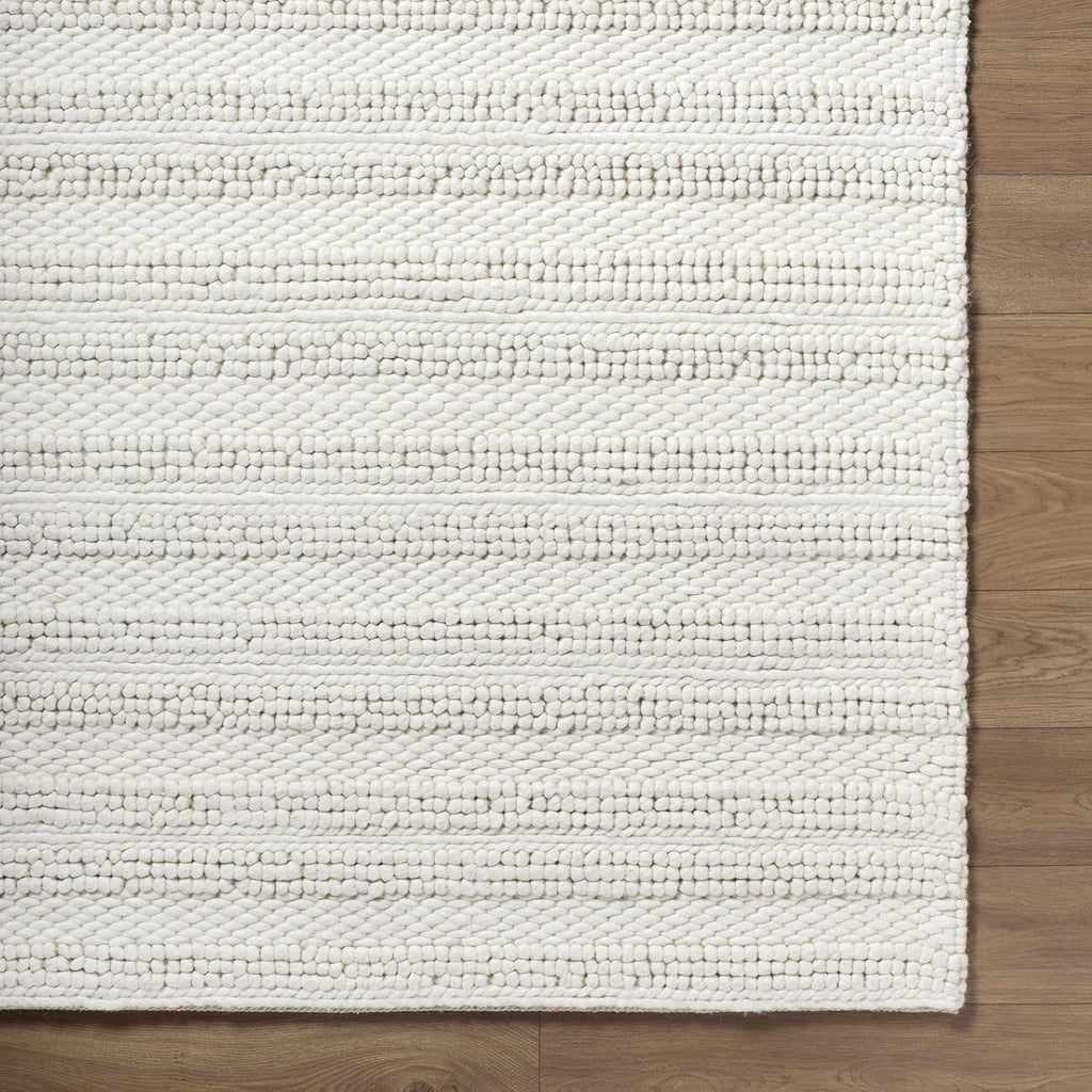 Coskun Wool Living Room, Bedroom Area Rug - Striped Textured - Bohemian Transitional Modern Minimalist Contemporary