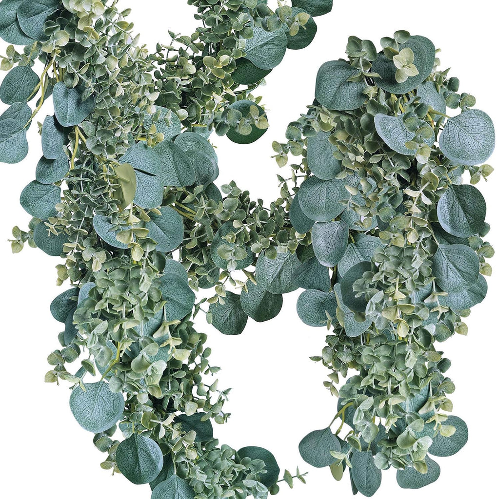 8.3' Long Faux Eucalyptus Greenery Garland - Silver Dollar Eucalyptus for Wedding Arch, Swag, Backdrop, Doorways