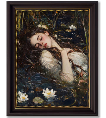 Ophelia Framed Wall Art, Victorian Woman Wall Decor 12x16 In