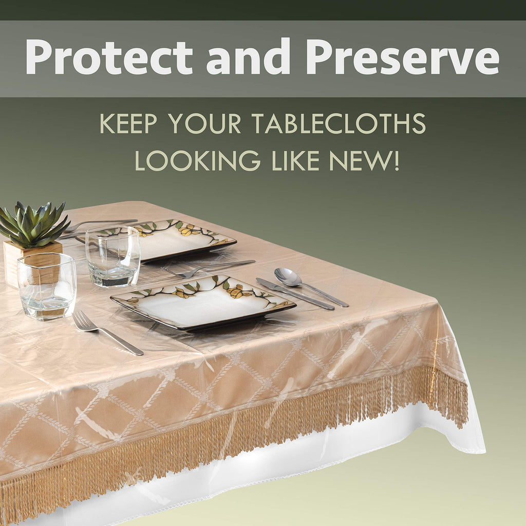 Clear Plastic Table Cover Protector 60''x108'' Rectangular