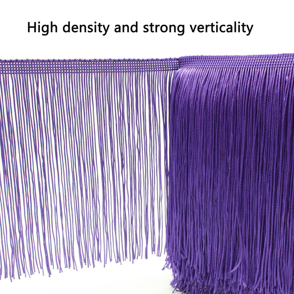 6" Dark Purple Fringe Trim Tassel Sewing Trim for Clothes Accessories Latin Wedding Dress DIY Lamp Shade - 10 Yards
