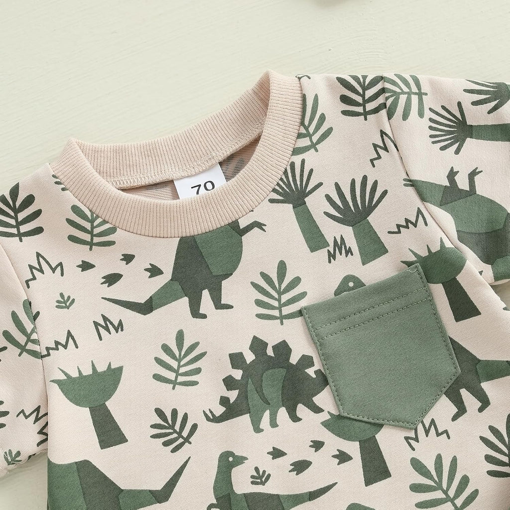 Toddler Infant Baby Boy Summer Dinosaur Outfit Newborn Kids Boys Short Sleeve T-shirt Spring Shorts Set