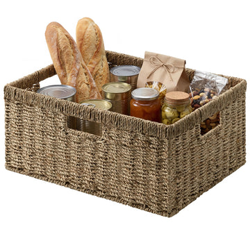 Extra Large Wicker Basket, Seagrass Storage Basket, 1-Pack