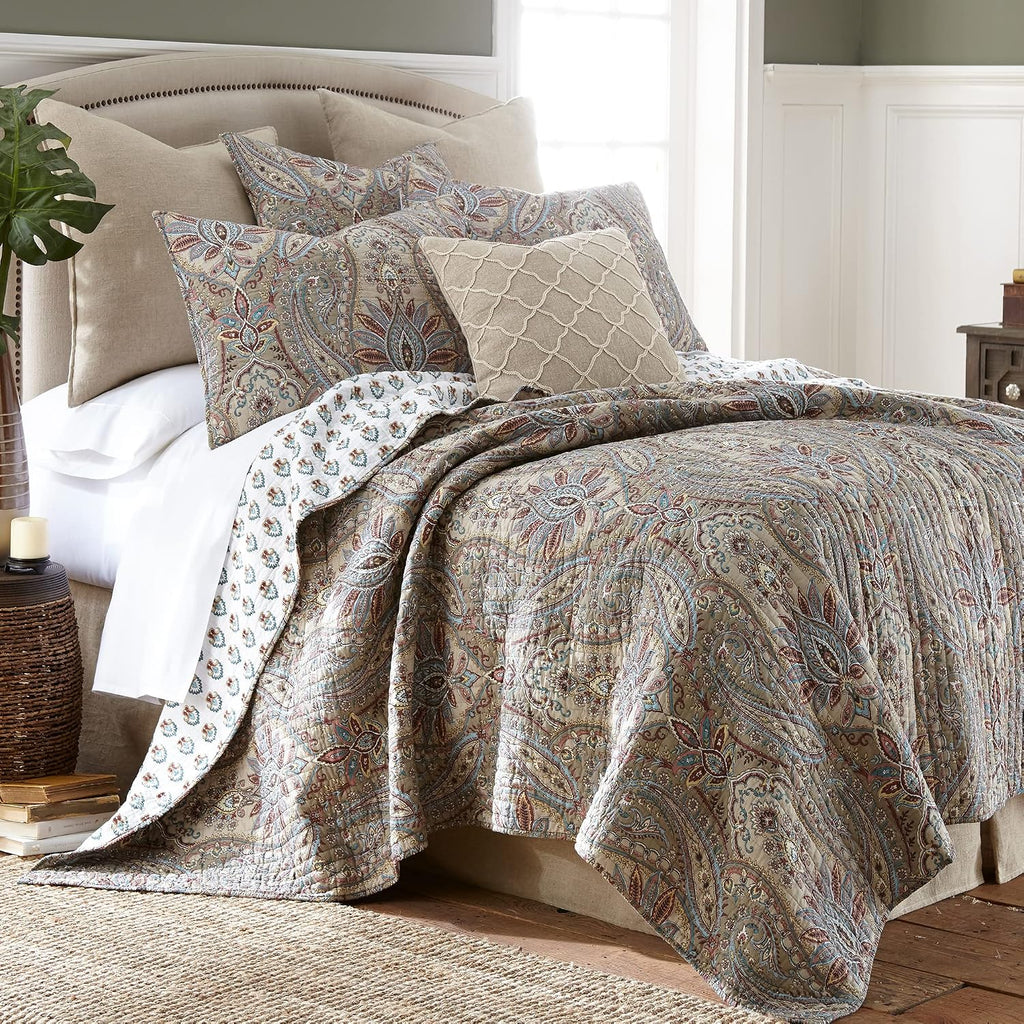 Queen Size Faux Linen Dust Ruffle, 16-inch Drop with Box Pleat