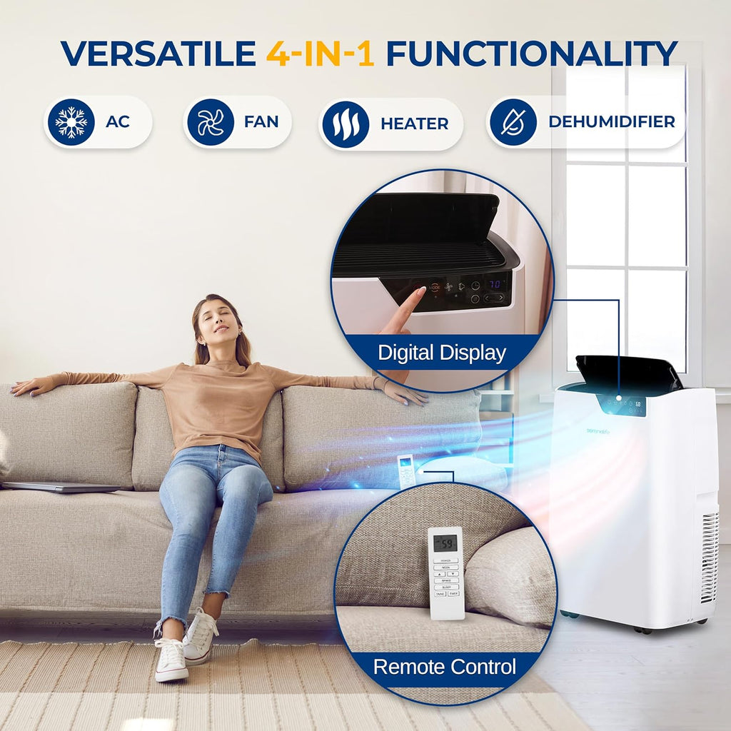 Portable Air Conditioner 12000 BTU - 4-in-1 with Heating