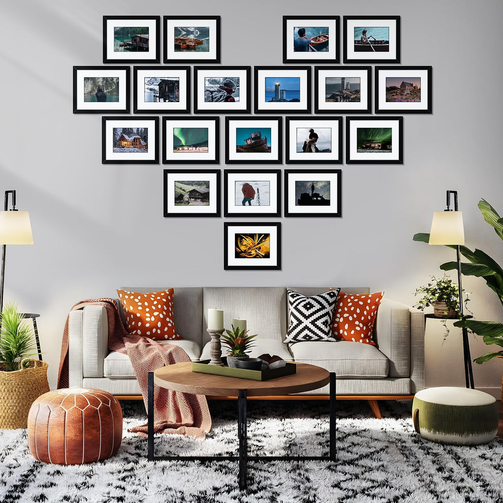 8x10 Black Classic Wood Picture Frame, Tempered Glass, 4 Pack
